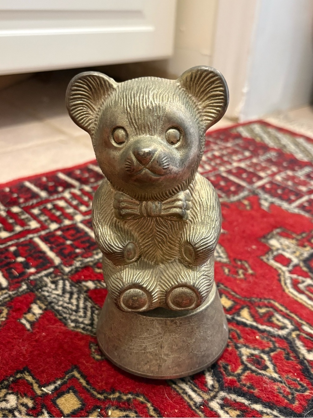 Vintage Silver Plated Teddy Bear Coin Bank